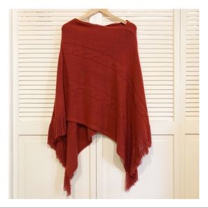 SOLD Rust Colored Knit Poncho